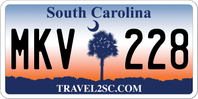 SC license plate MKV228