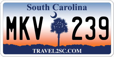 SC license plate MKV239