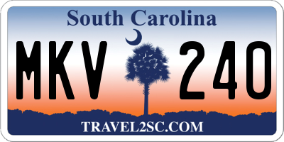 SC license plate MKV240