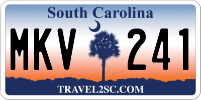 SC license plate MKV241