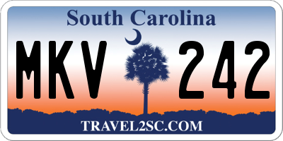 SC license plate MKV242