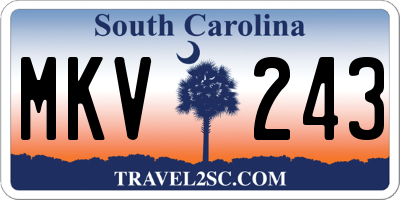 SC license plate MKV243