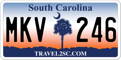 SC license plate MKV246