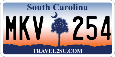 SC license plate MKV254