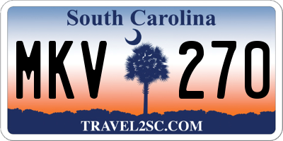 SC license plate MKV270