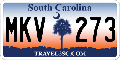 SC license plate MKV273