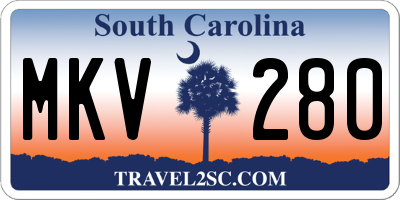 SC license plate MKV280