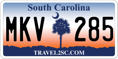 SC license plate MKV285