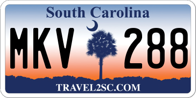 SC license plate MKV288