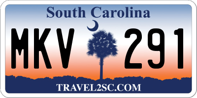 SC license plate MKV291