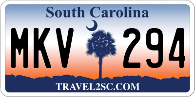 SC license plate MKV294