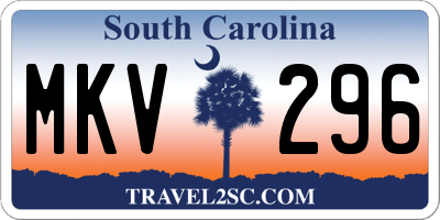 SC license plate MKV296