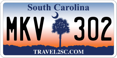SC license plate MKV302