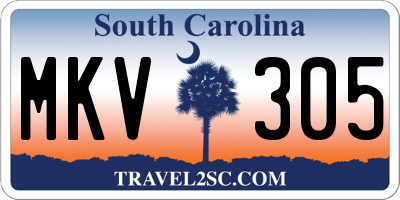 SC license plate MKV305