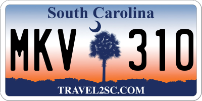 SC license plate MKV310