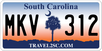 SC license plate MKV312
