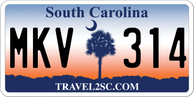 SC license plate MKV314