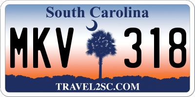 SC license plate MKV318