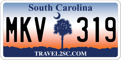 SC license plate MKV319