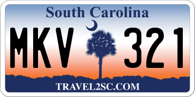 SC license plate MKV321