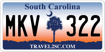 SC license plate MKV322