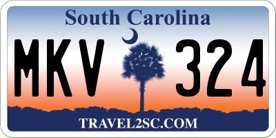 SC license plate MKV324