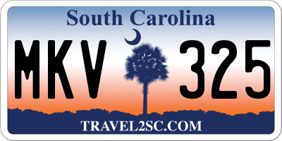 SC license plate MKV325