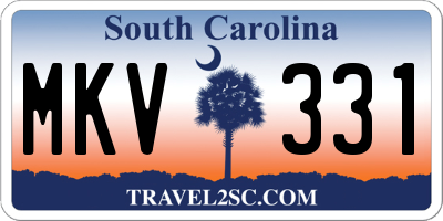 SC license plate MKV331