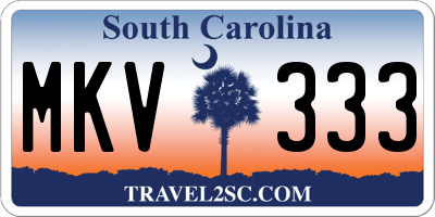 SC license plate MKV333