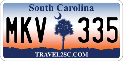 SC license plate MKV335