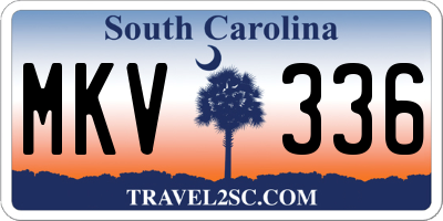 SC license plate MKV336