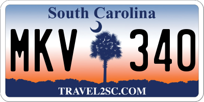 SC license plate MKV340