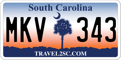 SC license plate MKV343