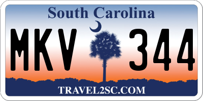 SC license plate MKV344