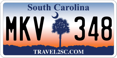 SC license plate MKV348