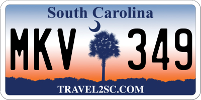 SC license plate MKV349