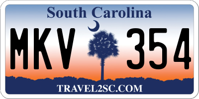 SC license plate MKV354