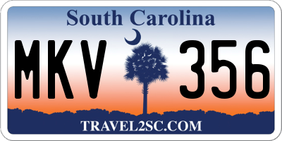SC license plate MKV356