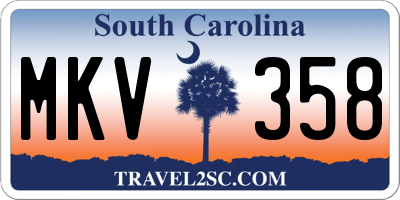 SC license plate MKV358