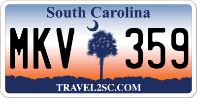 SC license plate MKV359