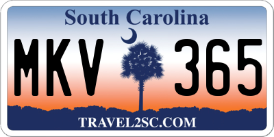 SC license plate MKV365