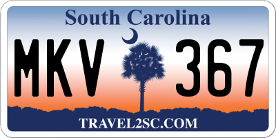 SC license plate MKV367