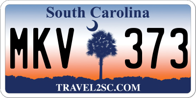 SC license plate MKV373