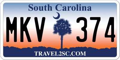 SC license plate MKV374