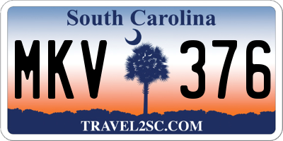 SC license plate MKV376