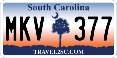 SC license plate MKV377