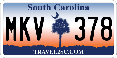 SC license plate MKV378