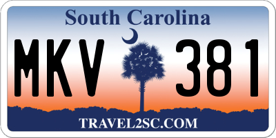 SC license plate MKV381