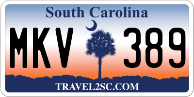SC license plate MKV389