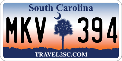 SC license plate MKV394